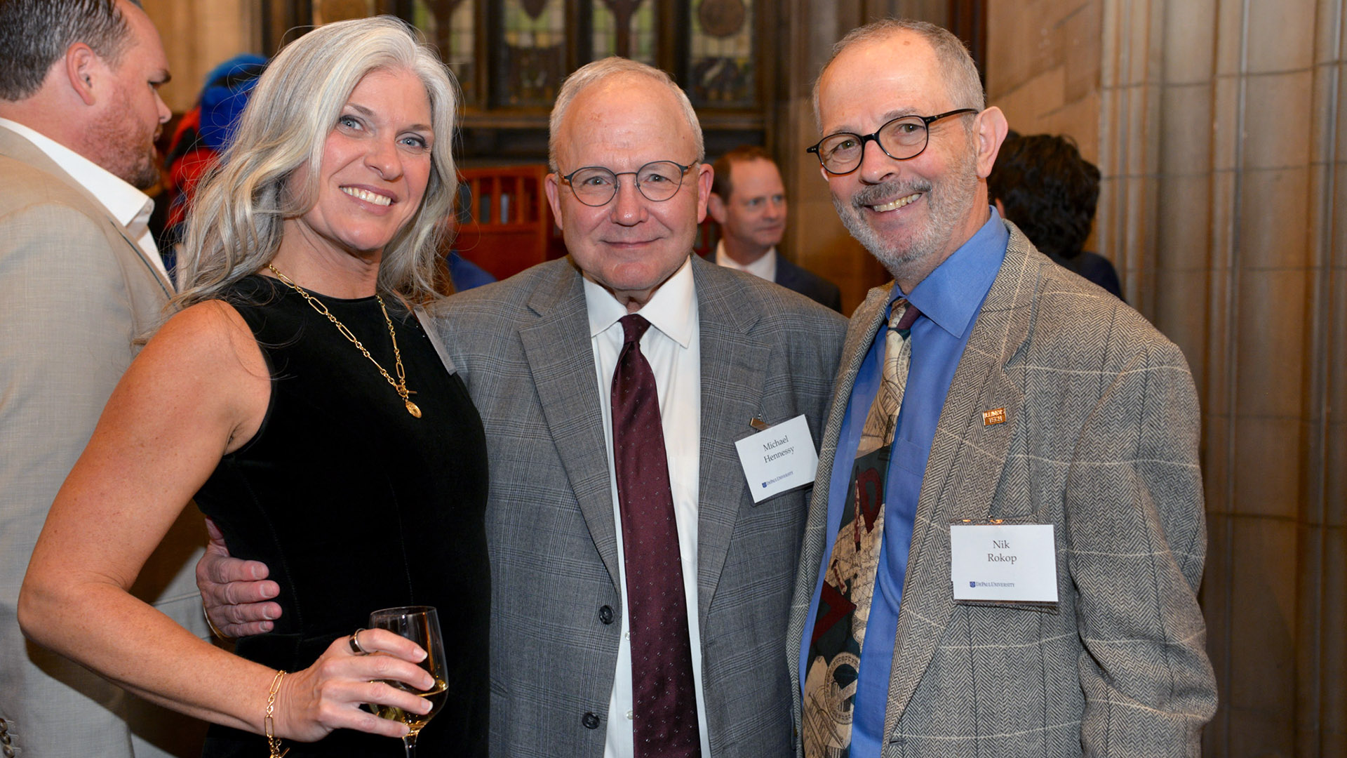 From left to right: President of USASBE Julienne Shields, Hennessy, and Rokop.